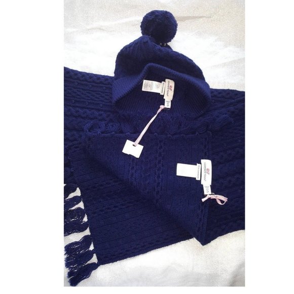 Vineyard Vines Bobble Cable Scarf and Hat
